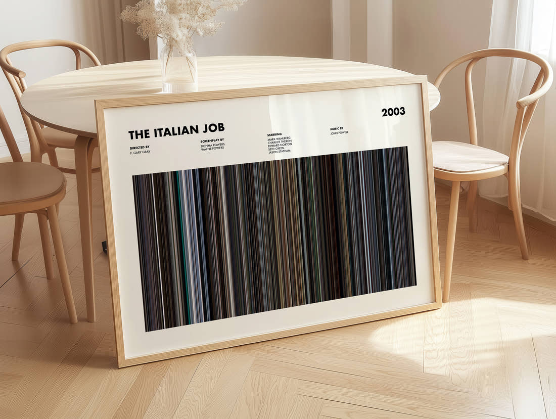 The Italian Job Movie Barcode Poster