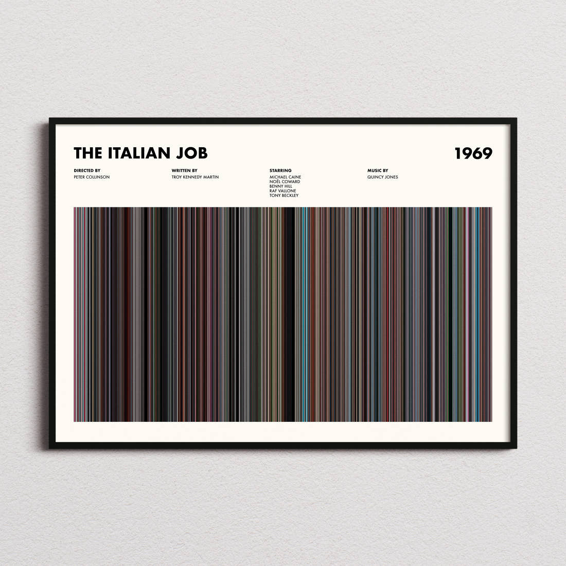 The Italian Job Movie Barcode Poster