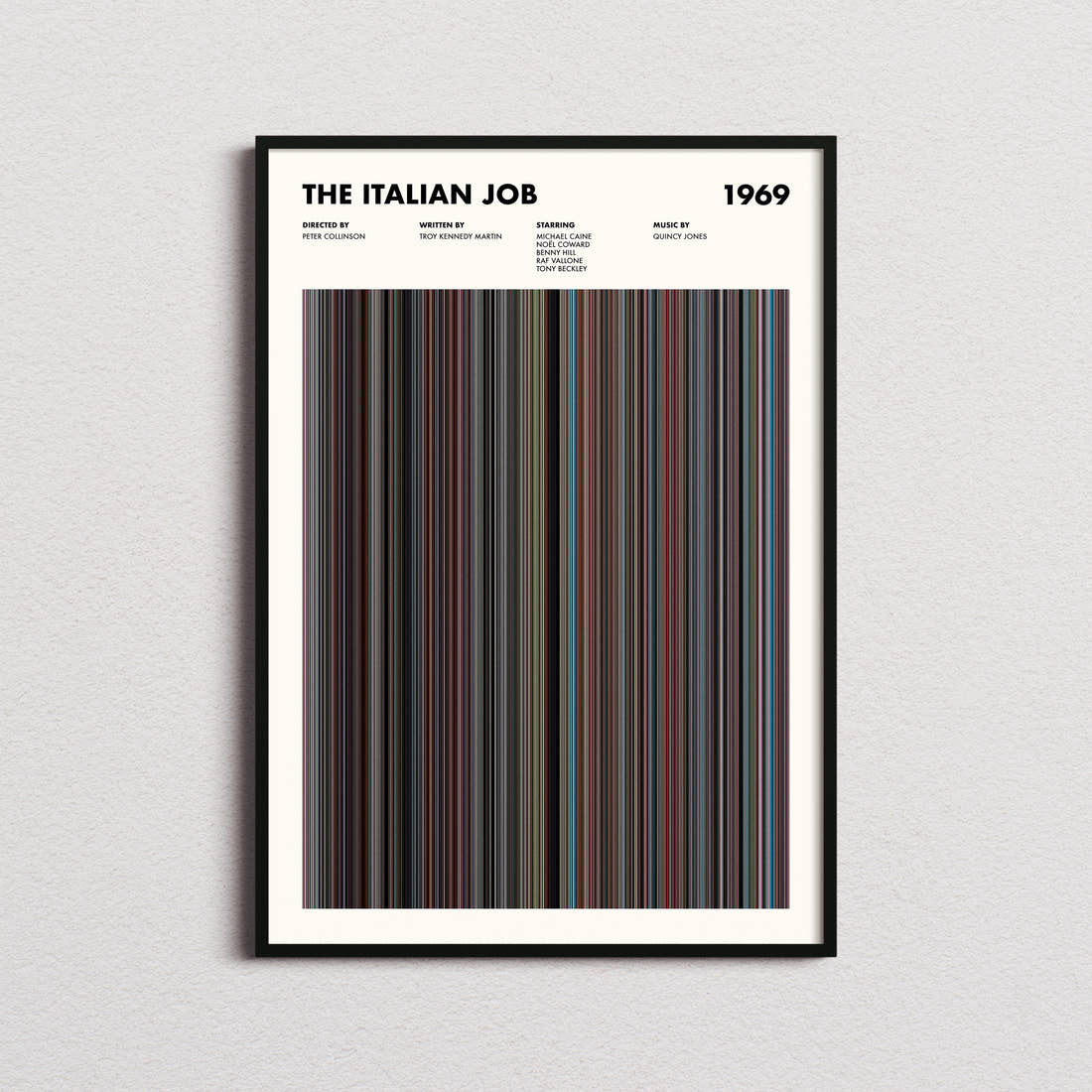 The Italian Job Movie Barcode Poster