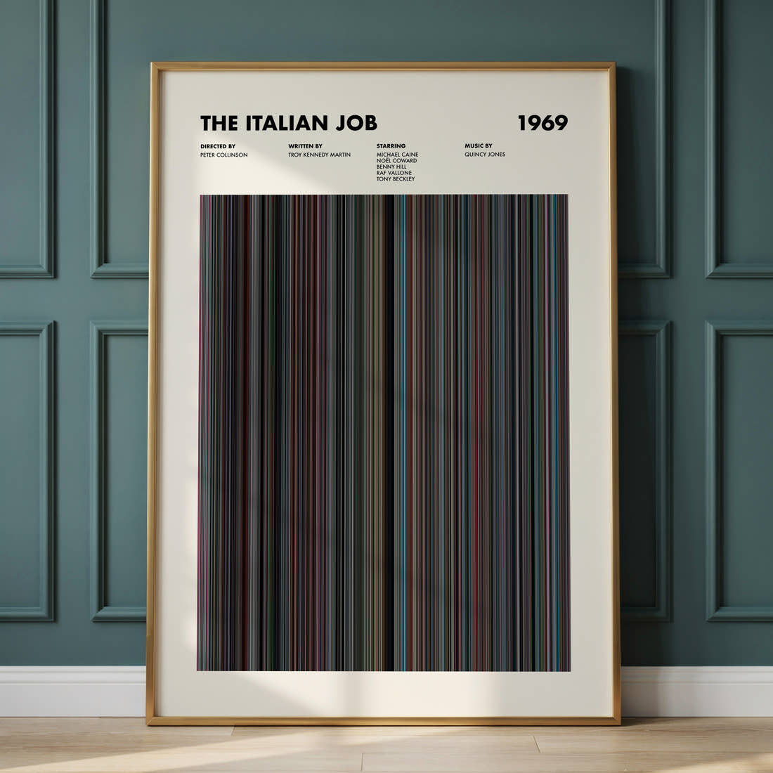 The Italian Job Movie Barcode Poster