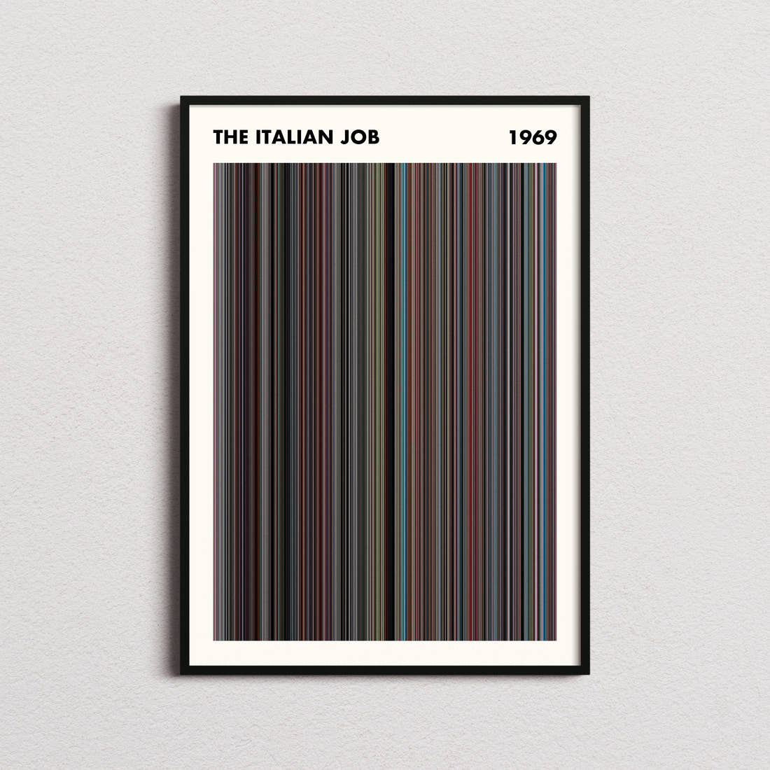 The Italian Job Movie Barcode Poster - Simplified