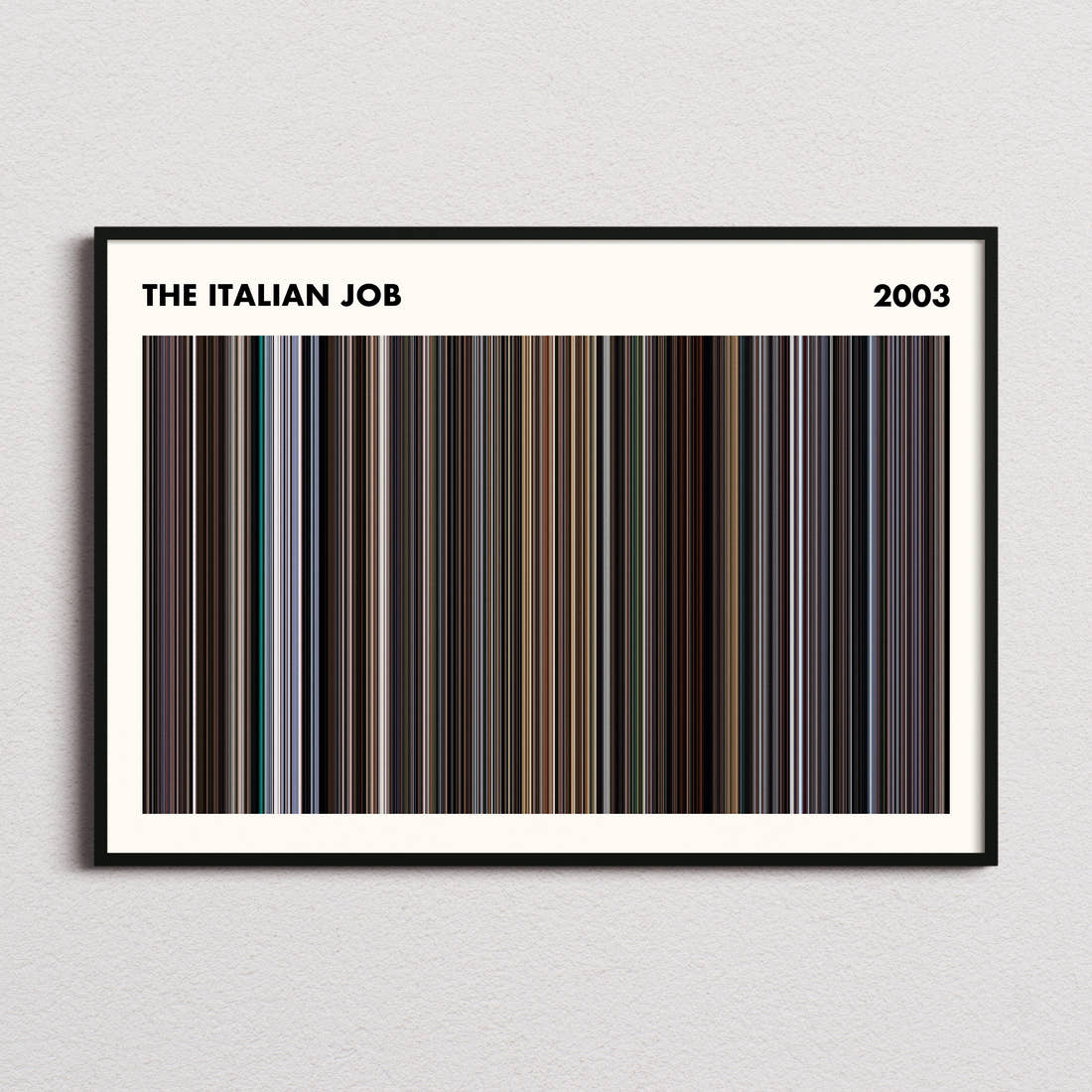 The Italian Job Movie Barcode Poster - Simplified