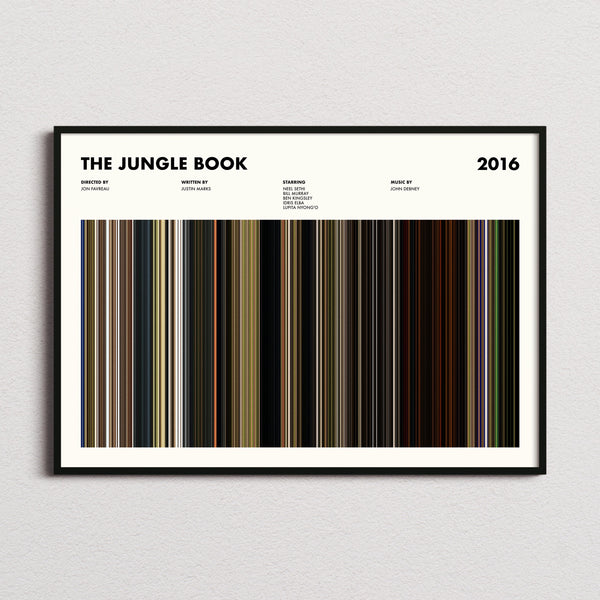 The Jungle Book 2016 Movie Barcode Poster