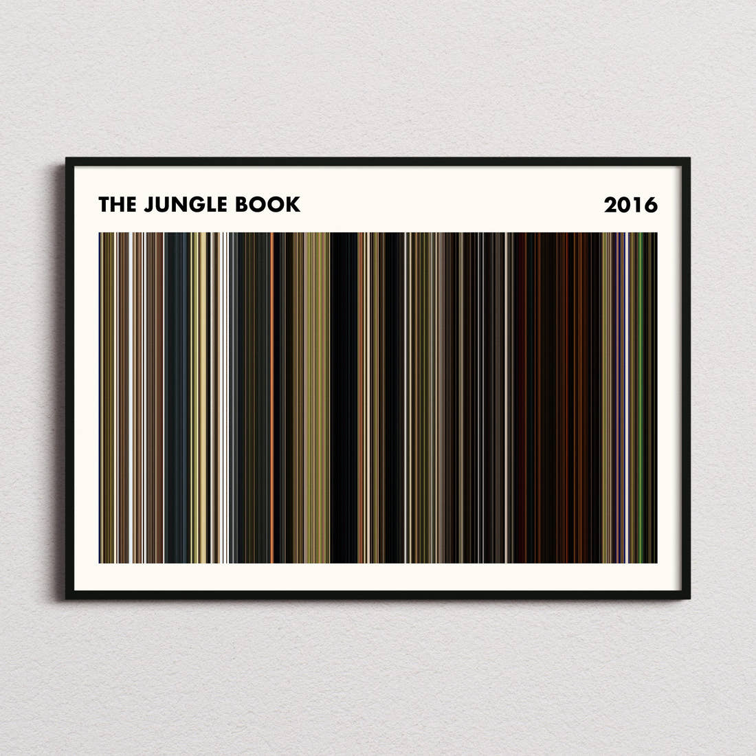 The Jungle Book (2016) Movie Barcode Poster - Simplified