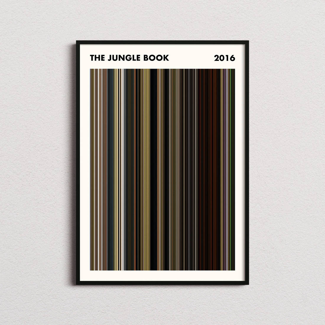 The Jungle Book (2016) Movie Barcode Poster - Simplified