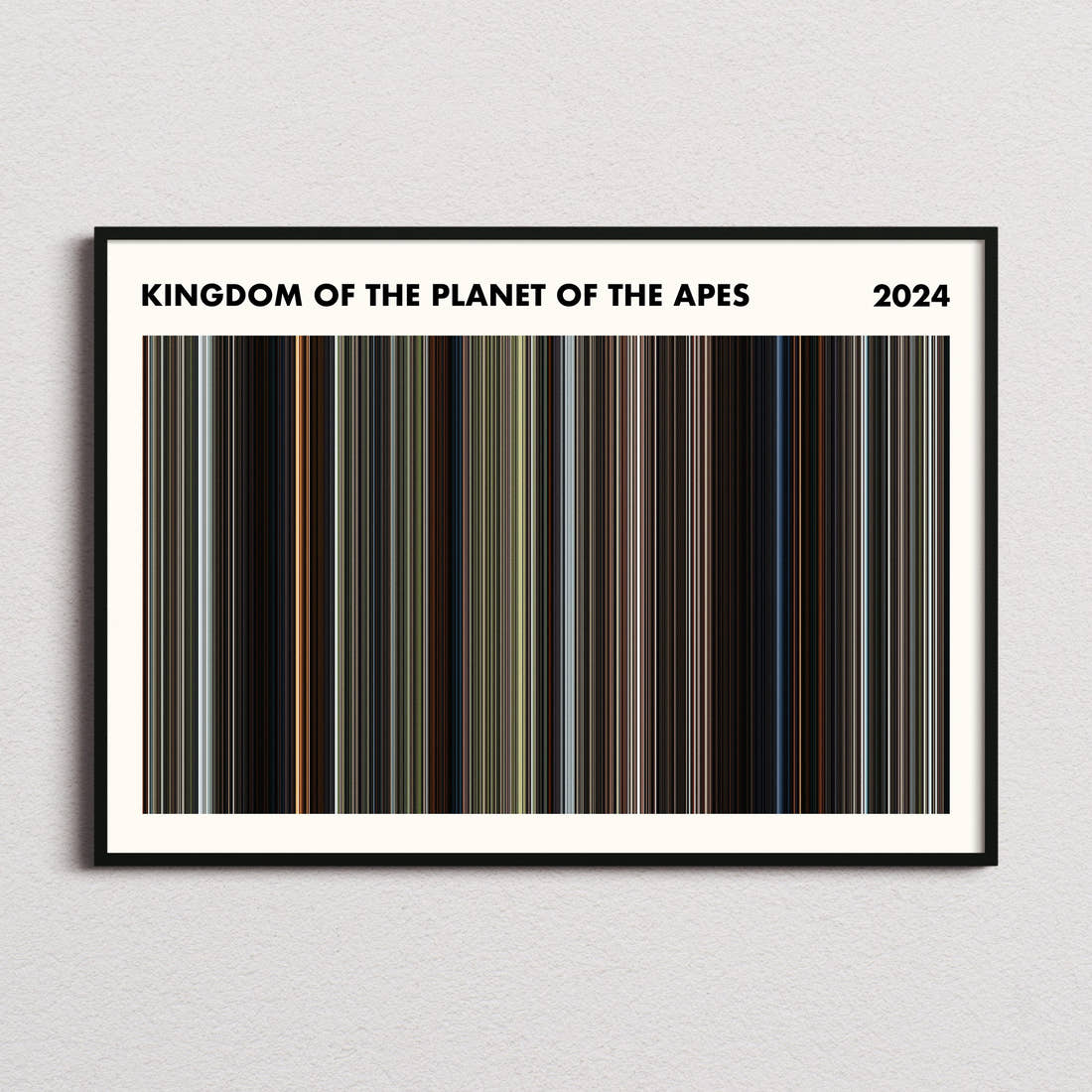 Kingdom of the Planet of the Apes Movie Barcode Poster - Simplified