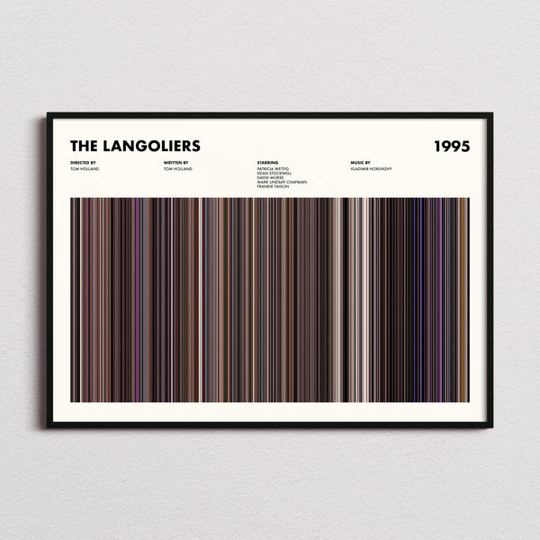 The Langoliers Movie Barcode Poster framed and photographed straight on