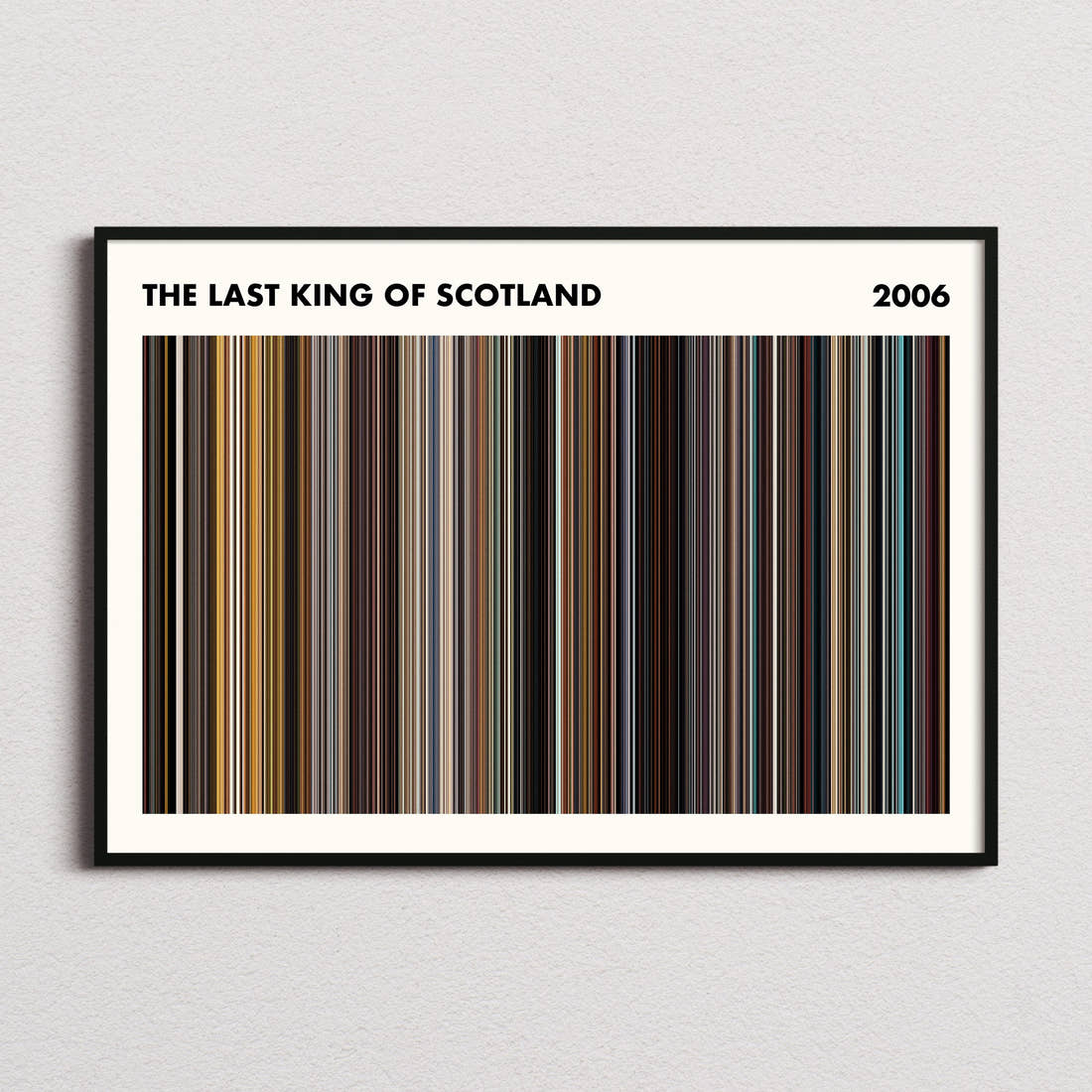 The Last King of Scotland Movie Barcode Poster - Simplified
