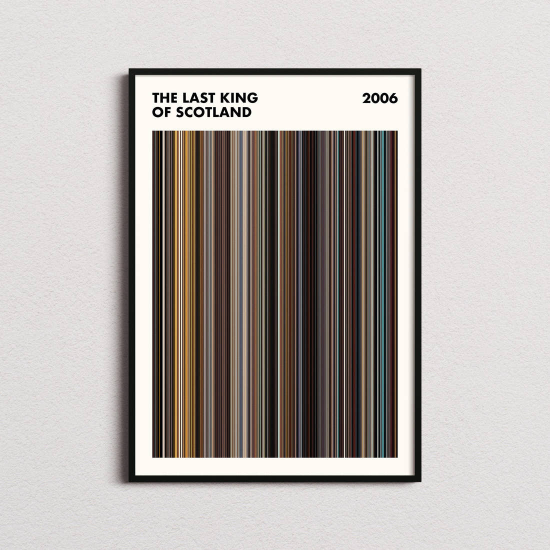 The Last King of Scotland Movie Barcode Poster - Simplified
