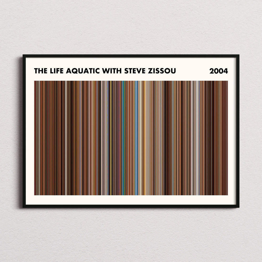 The Life Aquatic With Steve Zissou Movie Barcode Poster - Simplified