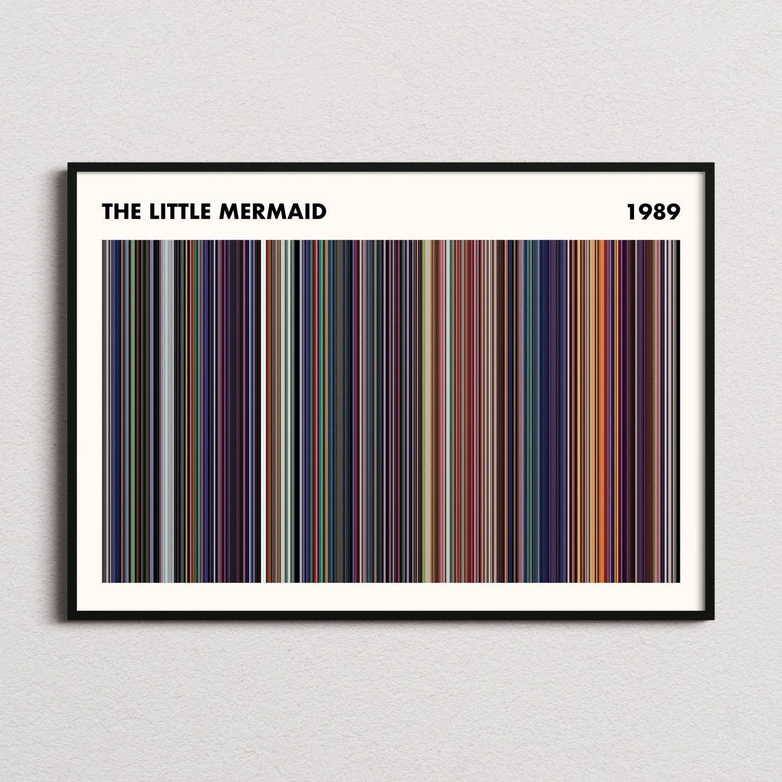 The Little Mermaid (1989) Movie Barcode Poster - Simplified