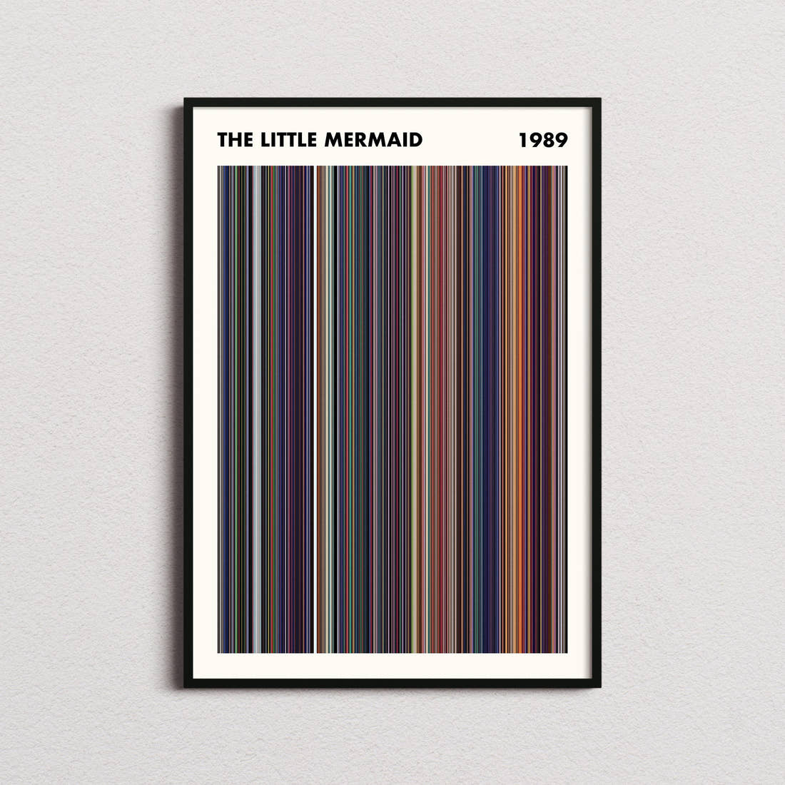 The Little Mermaid (1989) Movie Barcode Poster - Simplified