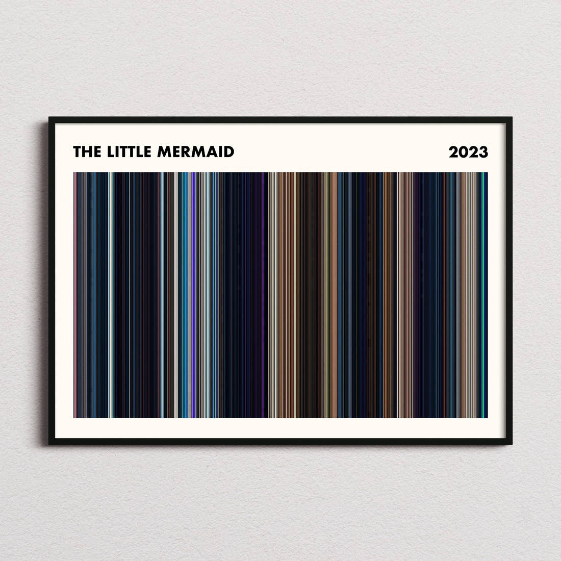 The Little Mermaid 2023 Movie Barcode Poster - Simplified