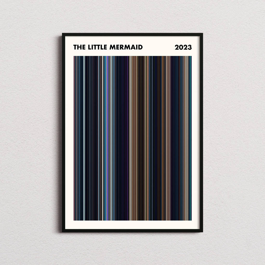 The Little Mermaid 2023 Movie Barcode Poster - Simplified