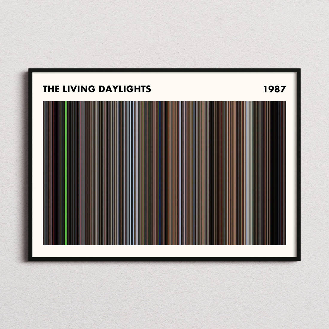The Living Daylights Movie Barcode Poster - Simplified