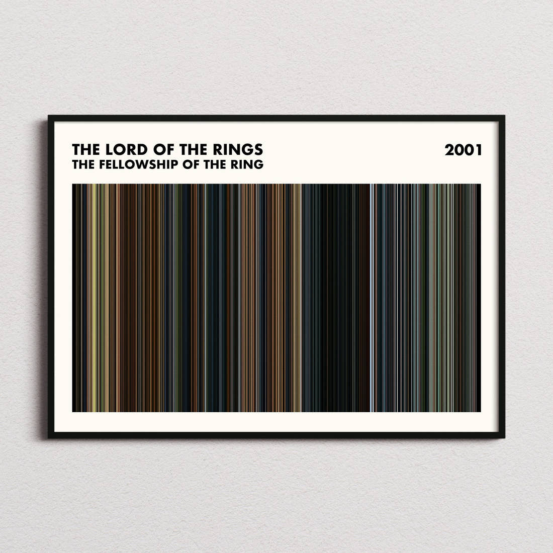 The Lord of the Rings: The Fellowship of the Ring Movie Barcode Poster - Simplified