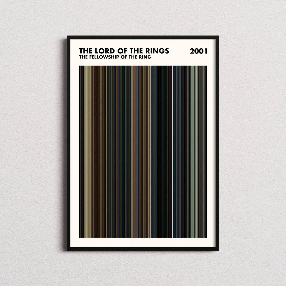 The Lord of the Rings: The Fellowship of the Ring Movie Barcode Poster - Simplified