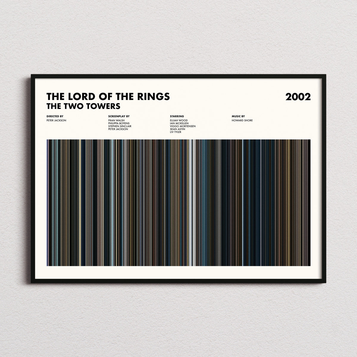 The Lord of the Rings: The Two Towers Movie Barcode Poster | Nostalgia