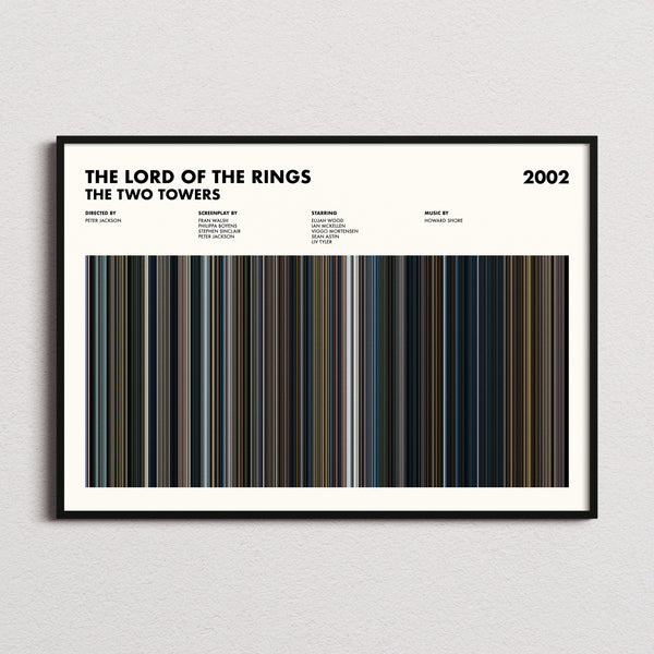 The Lord of the Rings: The Two Towers Movie Barcode Poster