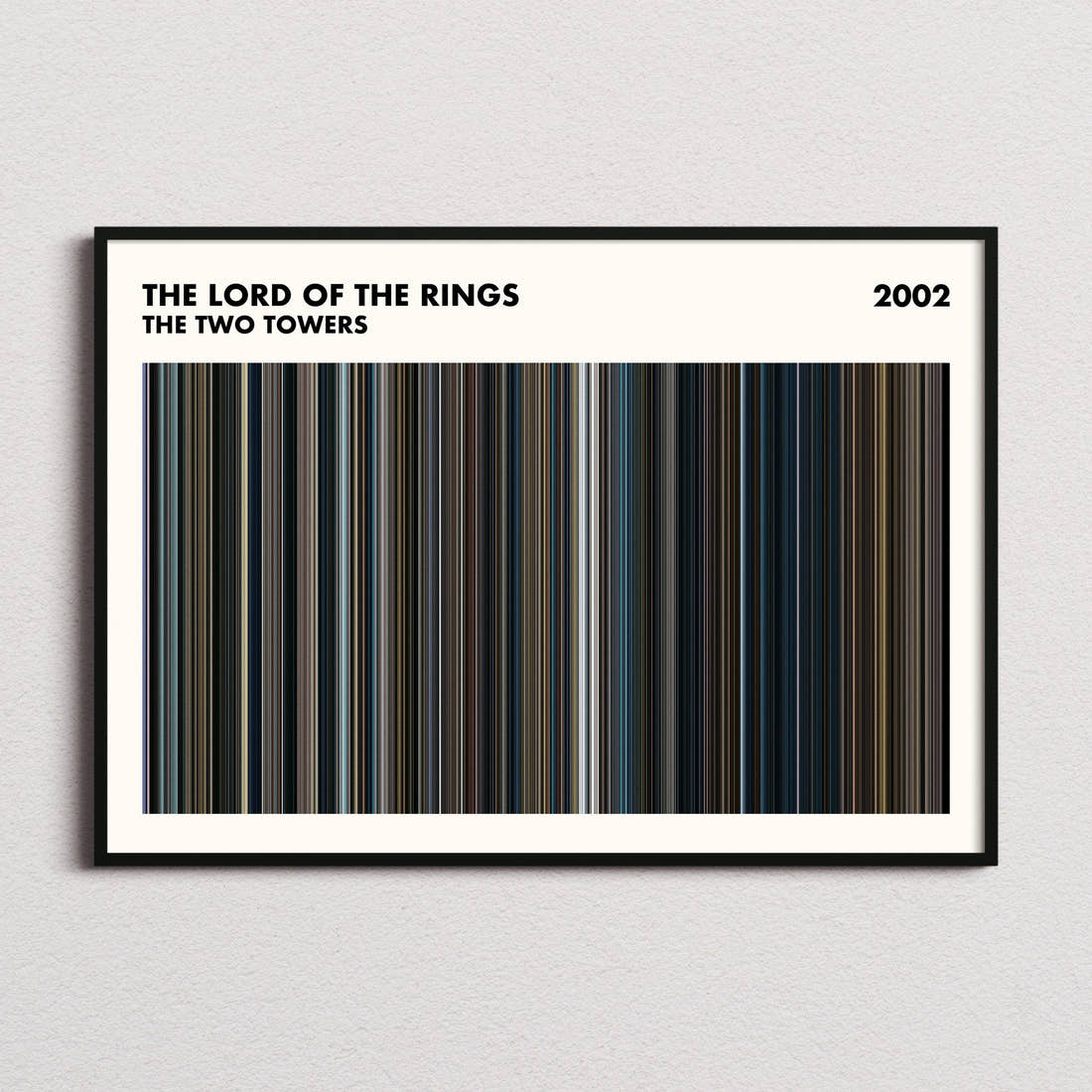 The Lord of the Rings: The Two Towers Movie Barcode Poster - Simplified