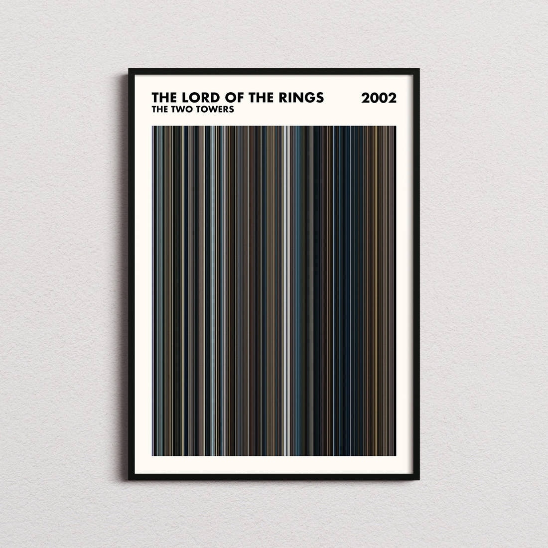 The Lord of the Rings: The Two Towers Movie Barcode Poster - Simplified
