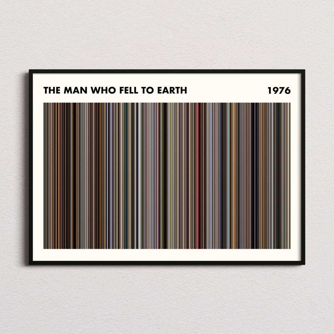The Man Who Fell To Earth Movie Barcode Poster - Simplified