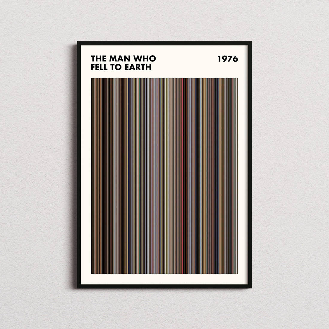 The Man Who Fell to Earth Movie Barcode Poster - Simplified