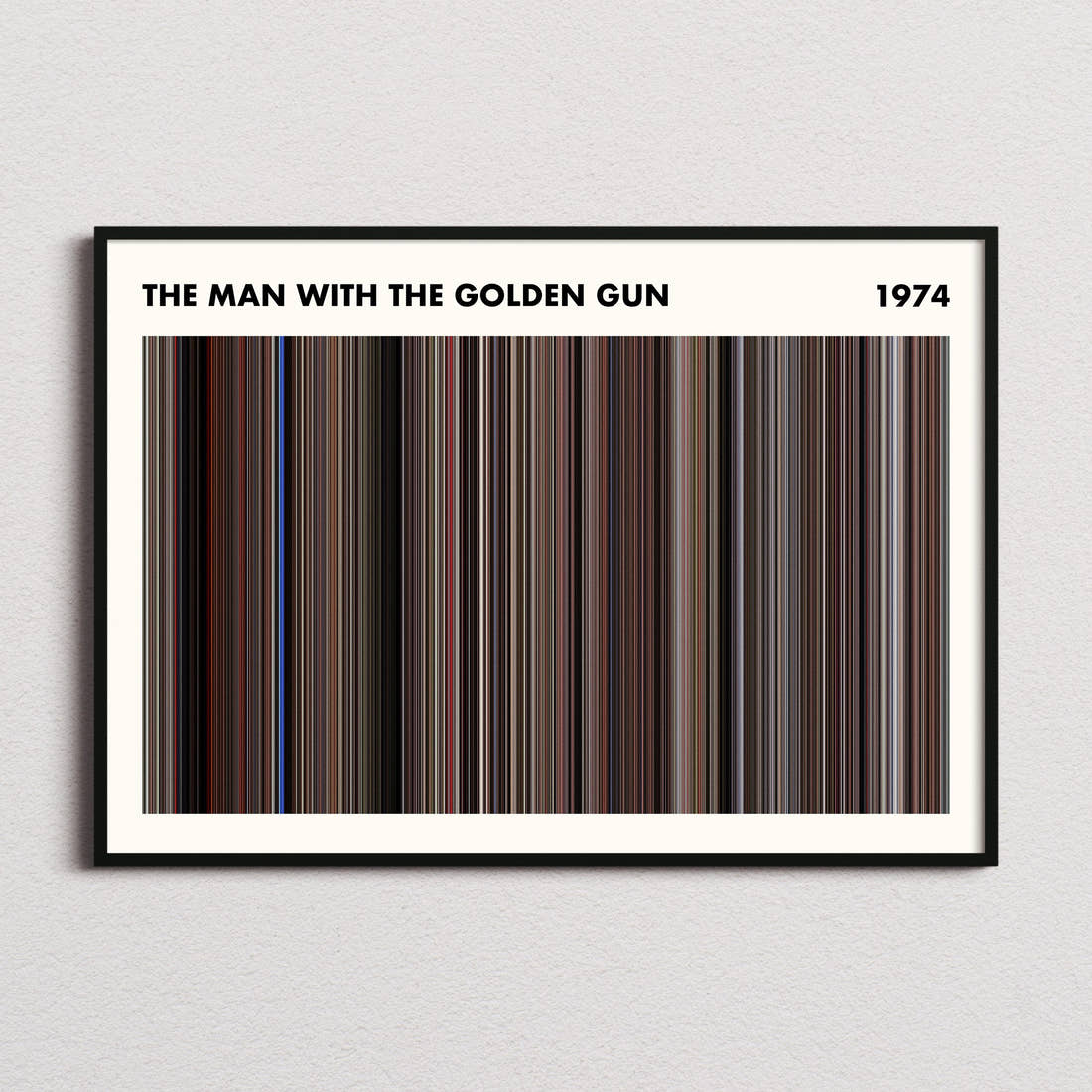 The Man with the Golden Gun Movie Barcode Poster - Simplified