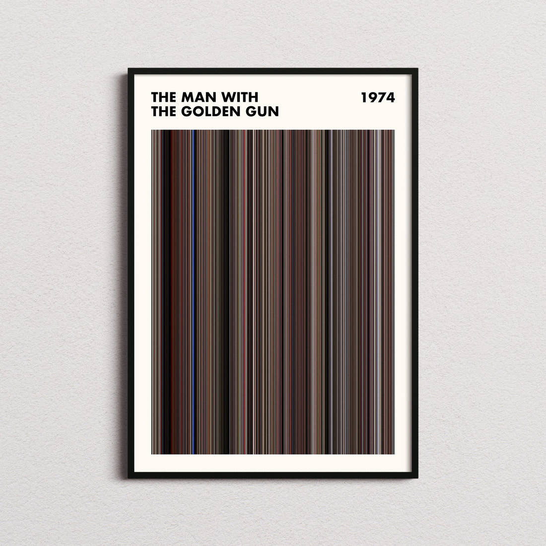 The Man with the Golden Gun Movie Barcode Poster - Simplified