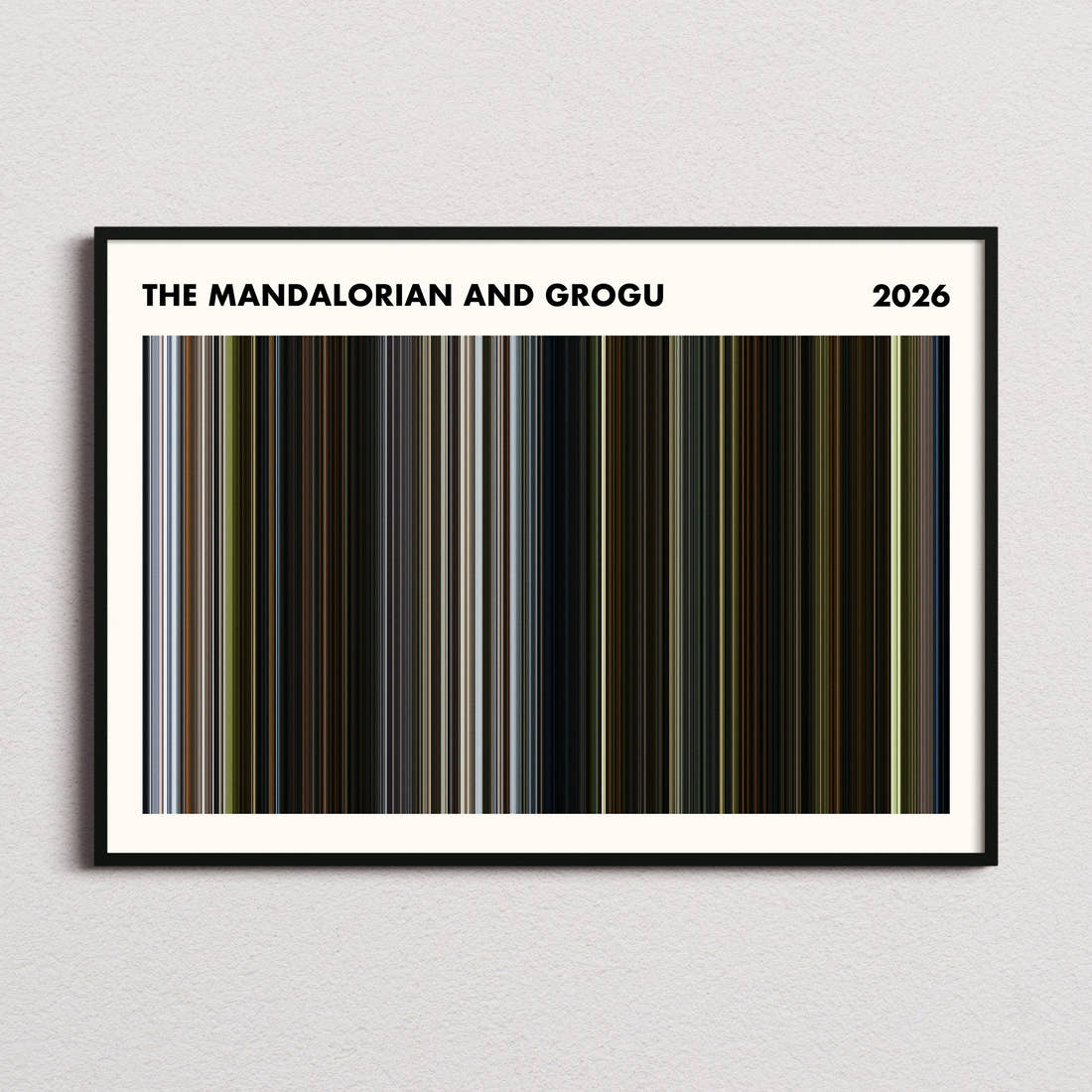The Mandalorian and Grogu Movie Barcode Poster - Simplified