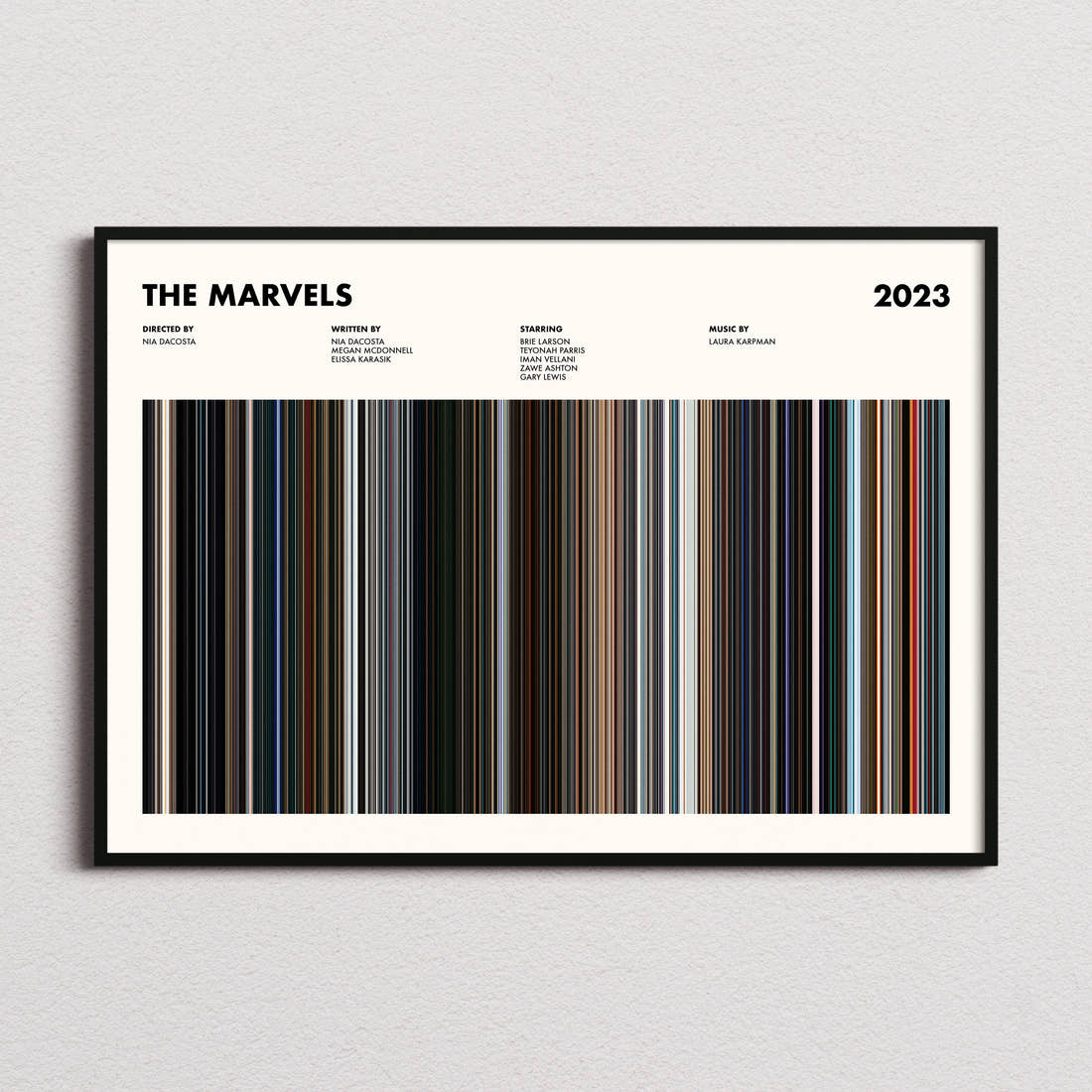 The Marvels Movie Barcode Poster