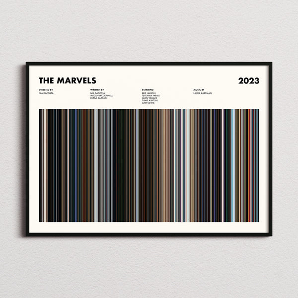 The Marvels Movie Barcode Poster