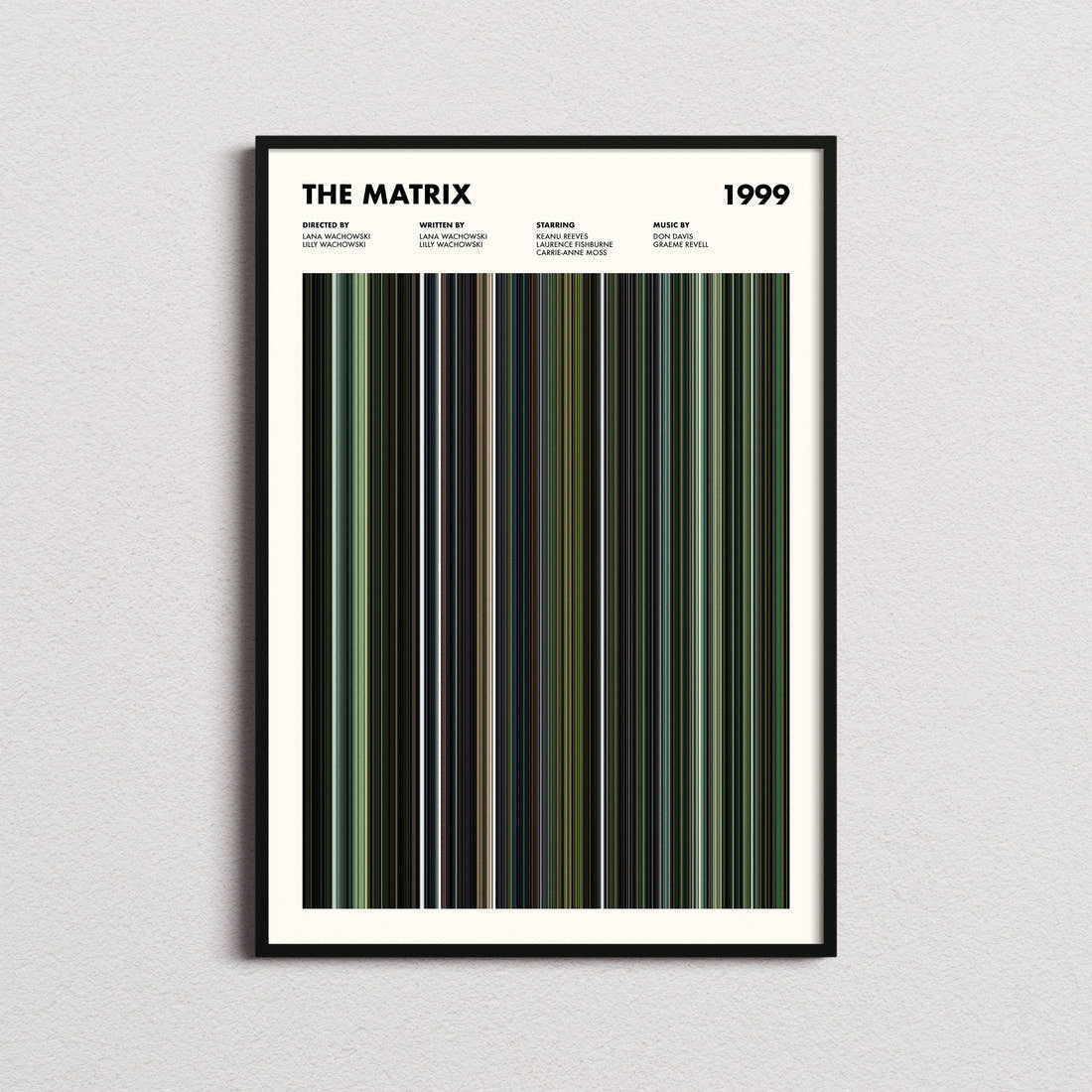 The Matrix movie barcode print — vertical