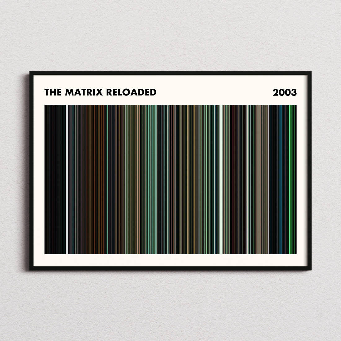 The Matrix Reloaded Movie Barcode Poster - Simplified