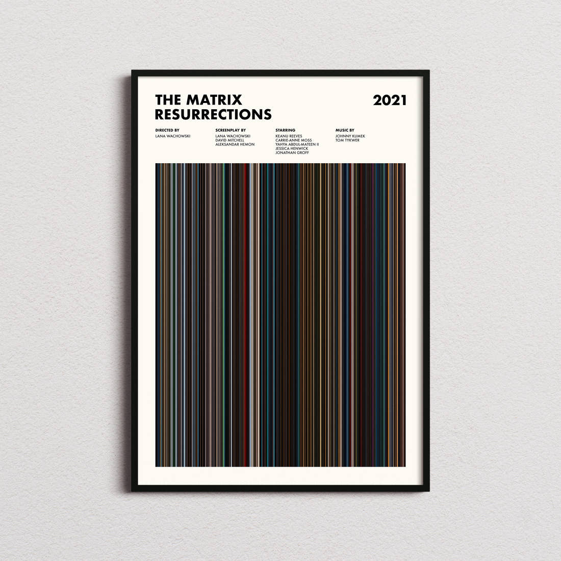 The Matrix Resurrections Movie Barcode Poster
