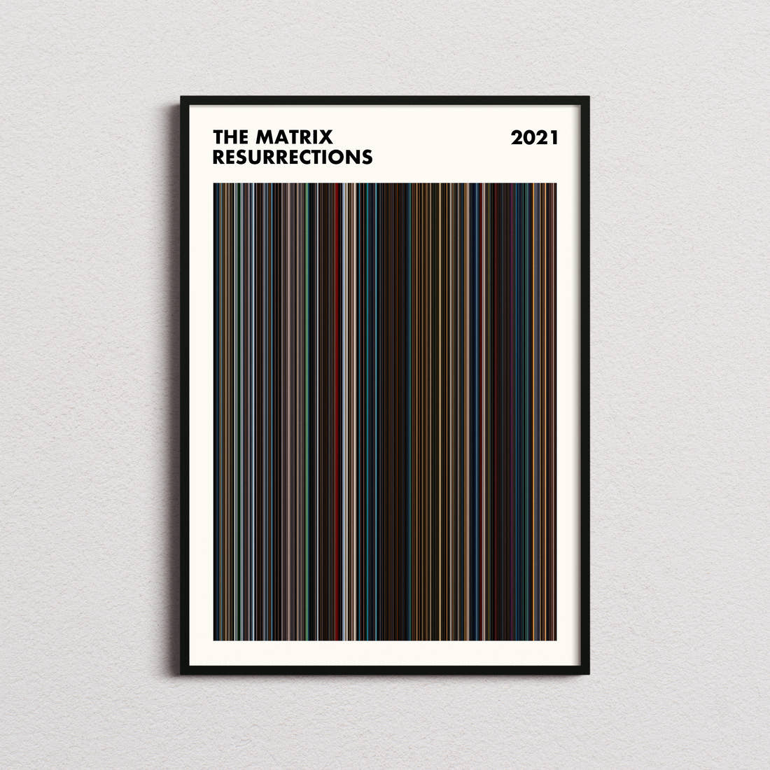The Matrix Resurrections Movie Barcode Poster - Simplified