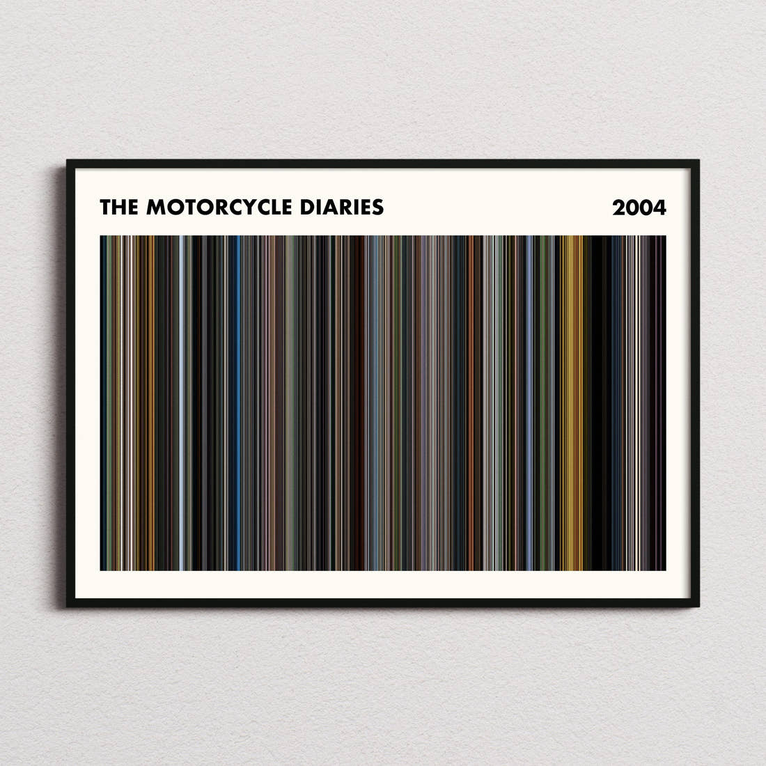 The Motorcycle Diaries Movie Barcode Poster - Simplified