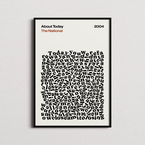 The National About Today Lyric Print