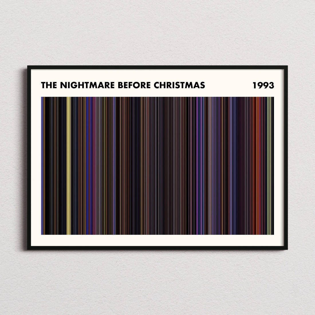 The Nightmare Before Christmas Movie Barcode Poster - Simplified