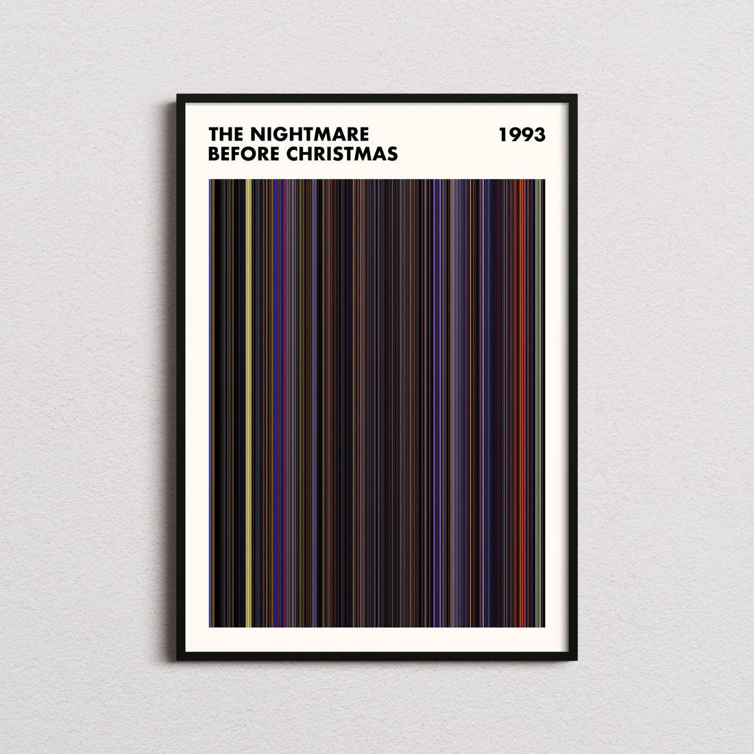 The Nightmare Before Christmas Movie Barcode Poster - Simplified