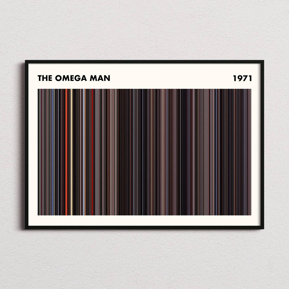 The Omega Man Movie Barcode Poster - Simplified