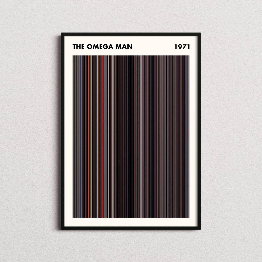 The Omega Man Movie Barcode Poster - Simplified