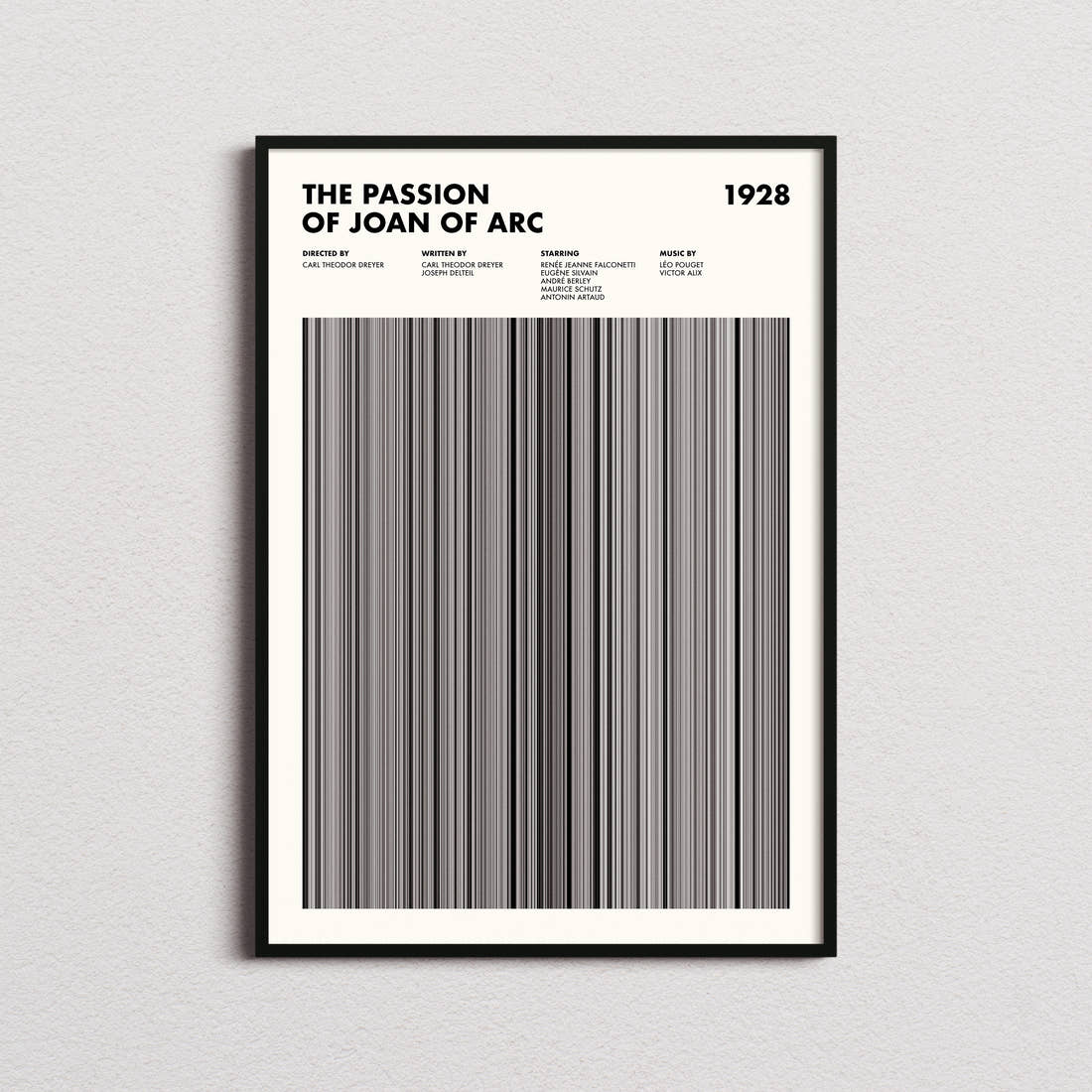 The Passion of Joan of Arc Movie Barcode Poster