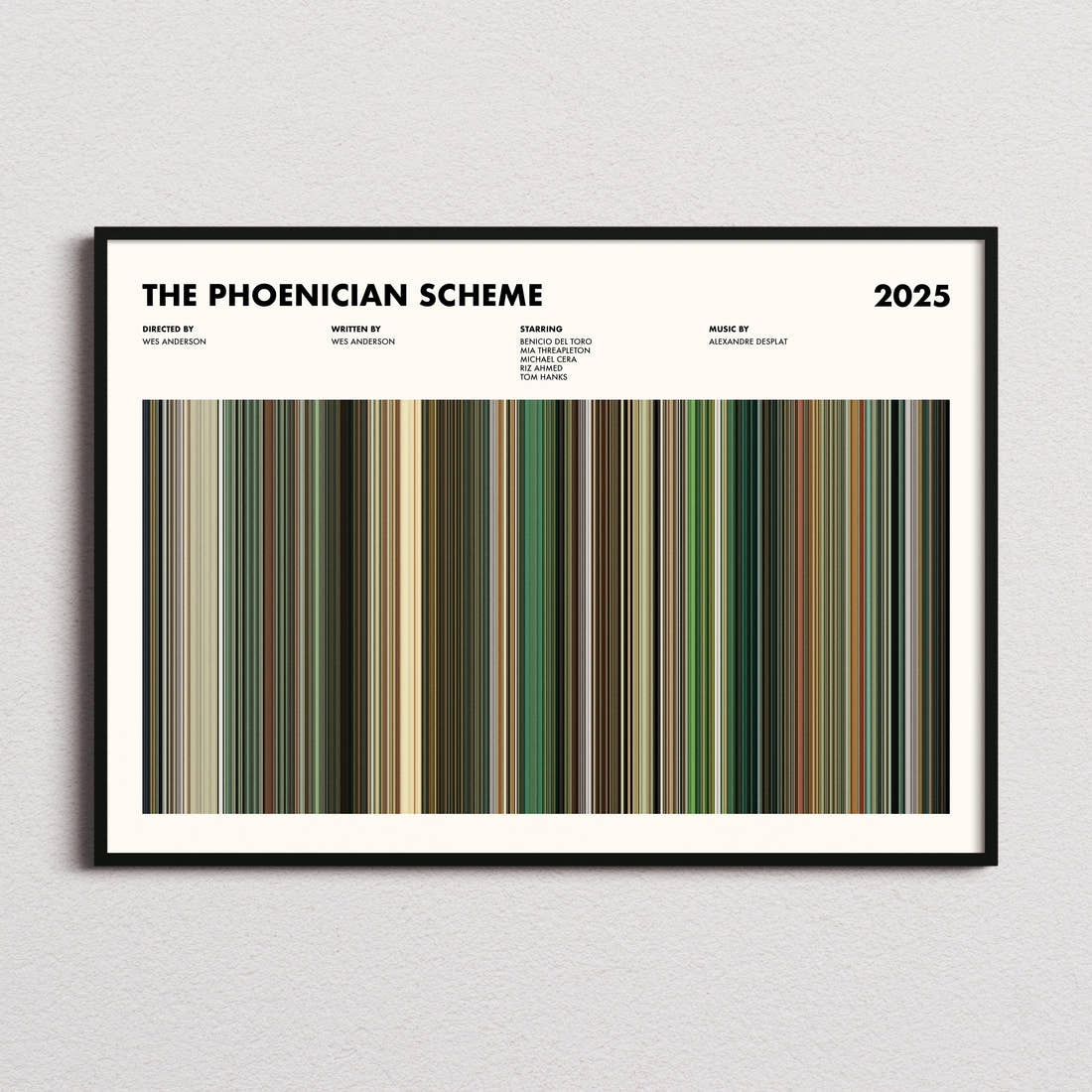 The Phoenician Scheme Movie Barcode Poster