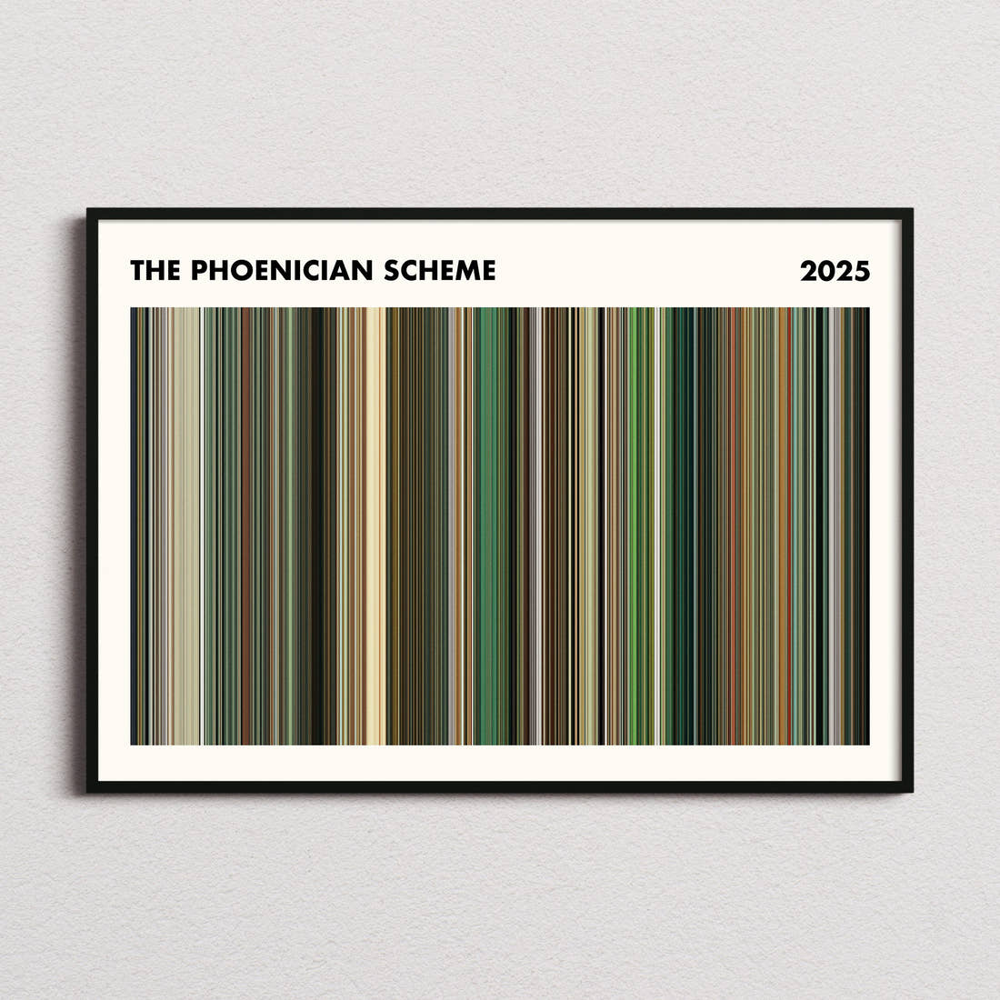 The Phoenician Scheme Movie Barcode Poster - Simplified