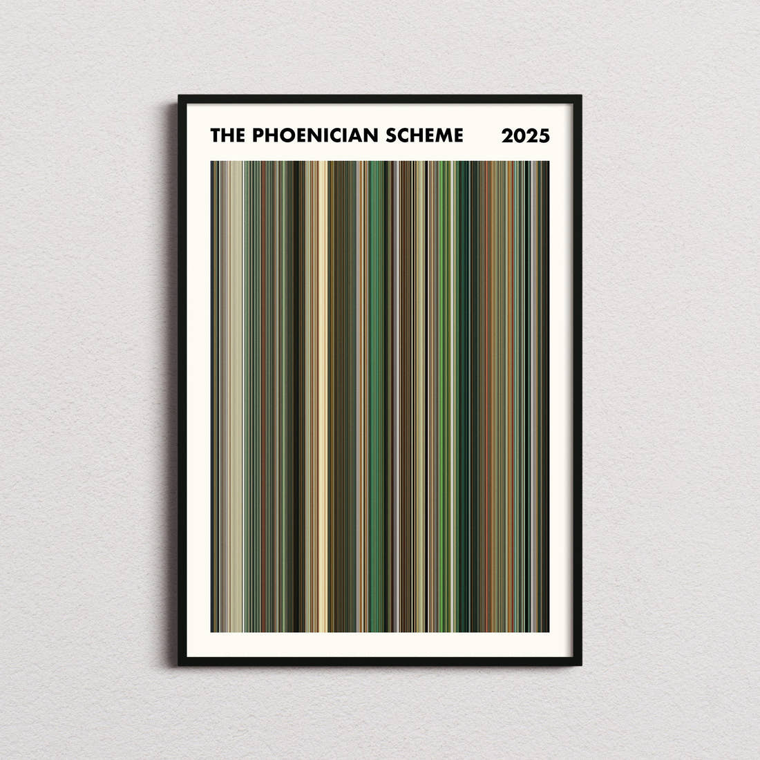 The Phoenician Scheme Movie Barcode Poster - Simplified