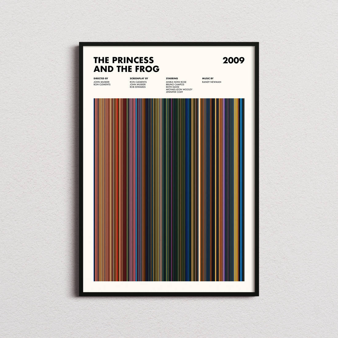 The Princess and the Frog Movie Barcode Poster