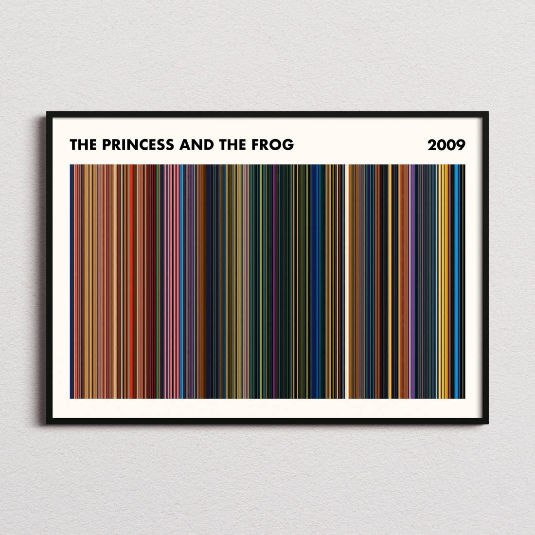 The Princess and the Frog Movie Barcode Poster - Simplified