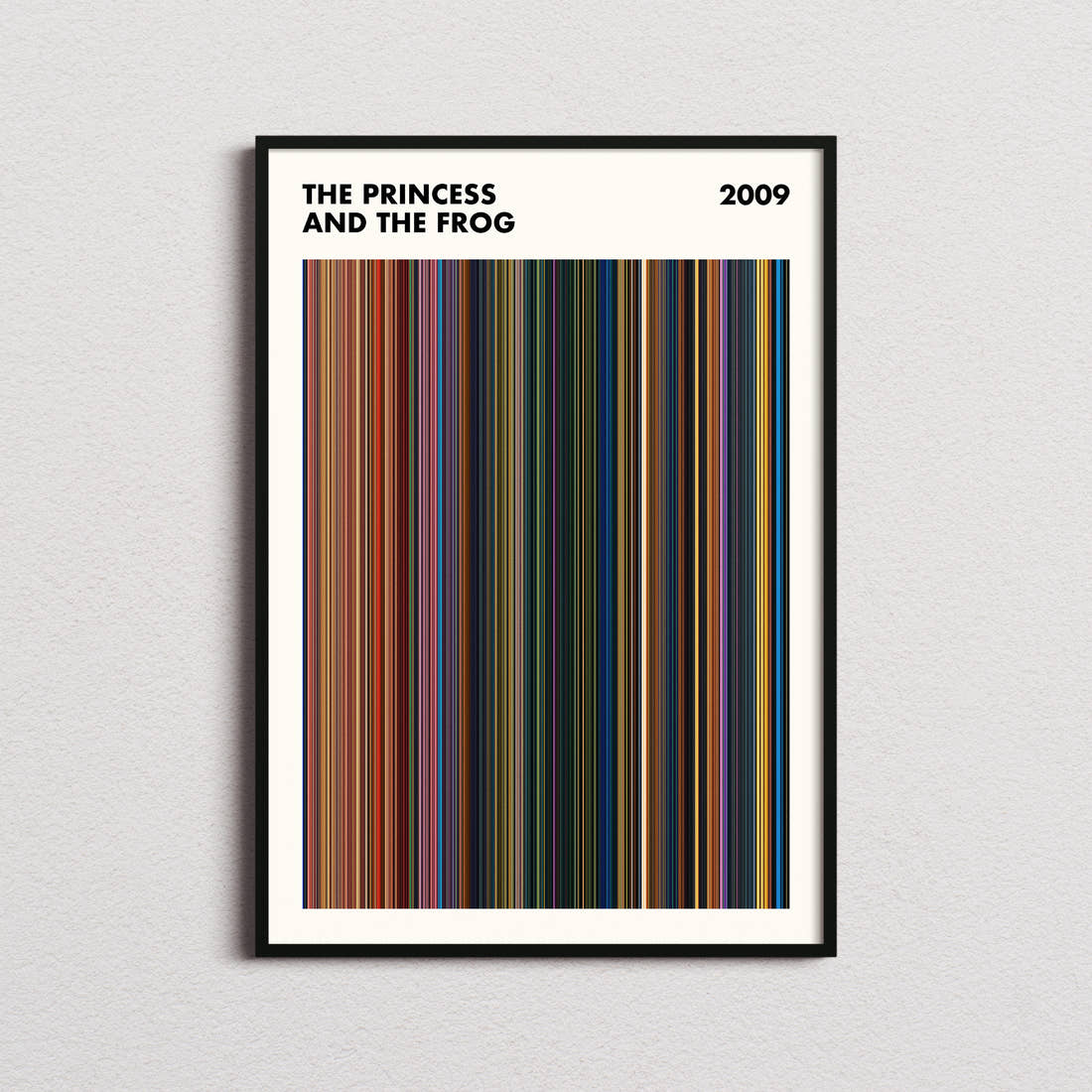 The Princess and the Frog Movie Barcode Poster - Simplified
