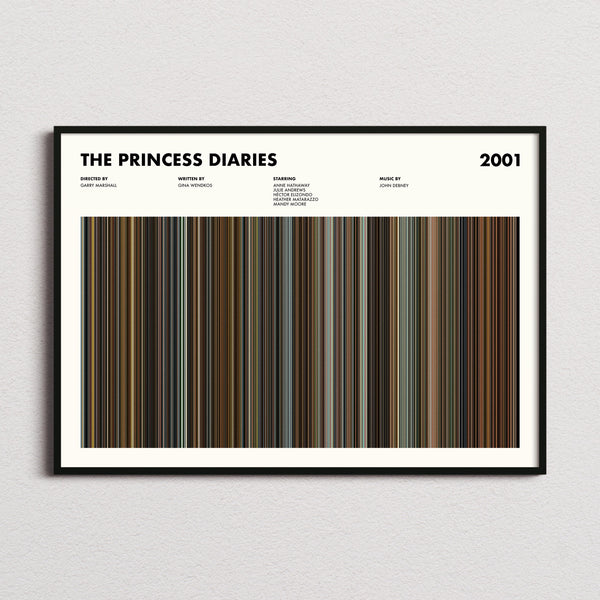 The Princess Diaries Movie Barcode Poster